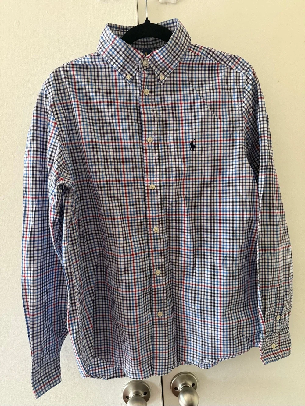 Big boys Button-Down Check Shirt - Blue/Red/White